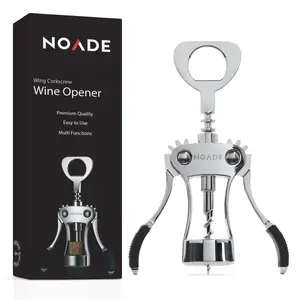 Premium Wine Opener Zinc Alloy Corkscrew Heavy Duty Bar & Home Wine Tool Easy Grip Wing Corkscrew Multifunction Bottle Opener Smooth Cork Removal Durable Stainless Steel Screw Perfect for Wine Lovers Parties Restaurants Kitchen Use