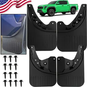 4pcs Front And Rear Mud Guards Mud Flaps Splash Guards Wheels Compatible With for TOYOTA Tacoma 2024 2025 Accessories No Drilling Heavy Duty Fender Mudguards Kit With Hardware Accessories Prevent Scratching
