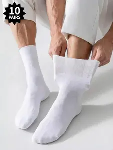 10 pairs of diabetic socks for men and women, comfortable high-stretch knit socks, breathable polyester spandex blend, ideal gift for seniors, loose fit with high elasticity, suitable for all seasons, Cozy Socks, Casual Daily Socks, Soft Breathable Socks