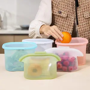 2-pack silicone food bags，Seal fresh, reuse daily.  Silicone food bags for fridge, freezer & on-the-go.#siliconebags #reusablestorage #foodfresh #tiktokmademebuyit #fyp#food