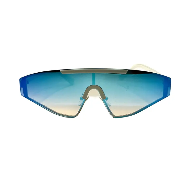 BEAM Aries Sporty Semi-Rimless Sunglasses - Metal Gradient Frame, Reflective Gradient Lenses, PC Material, UV Protection, Clear, Durable Fashion Eyewear Accessory