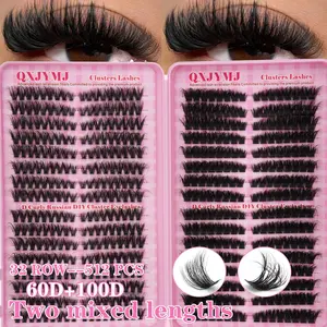 32 Rows 512 Lash Clusters, DIY Lash Extension, 60D+100D Mixed Styles, Soft Fluffy Lashes, Large Capacity, D-Curl Lash Extensions, Volume lash, Eyelash extensions, Eyelashes extensions