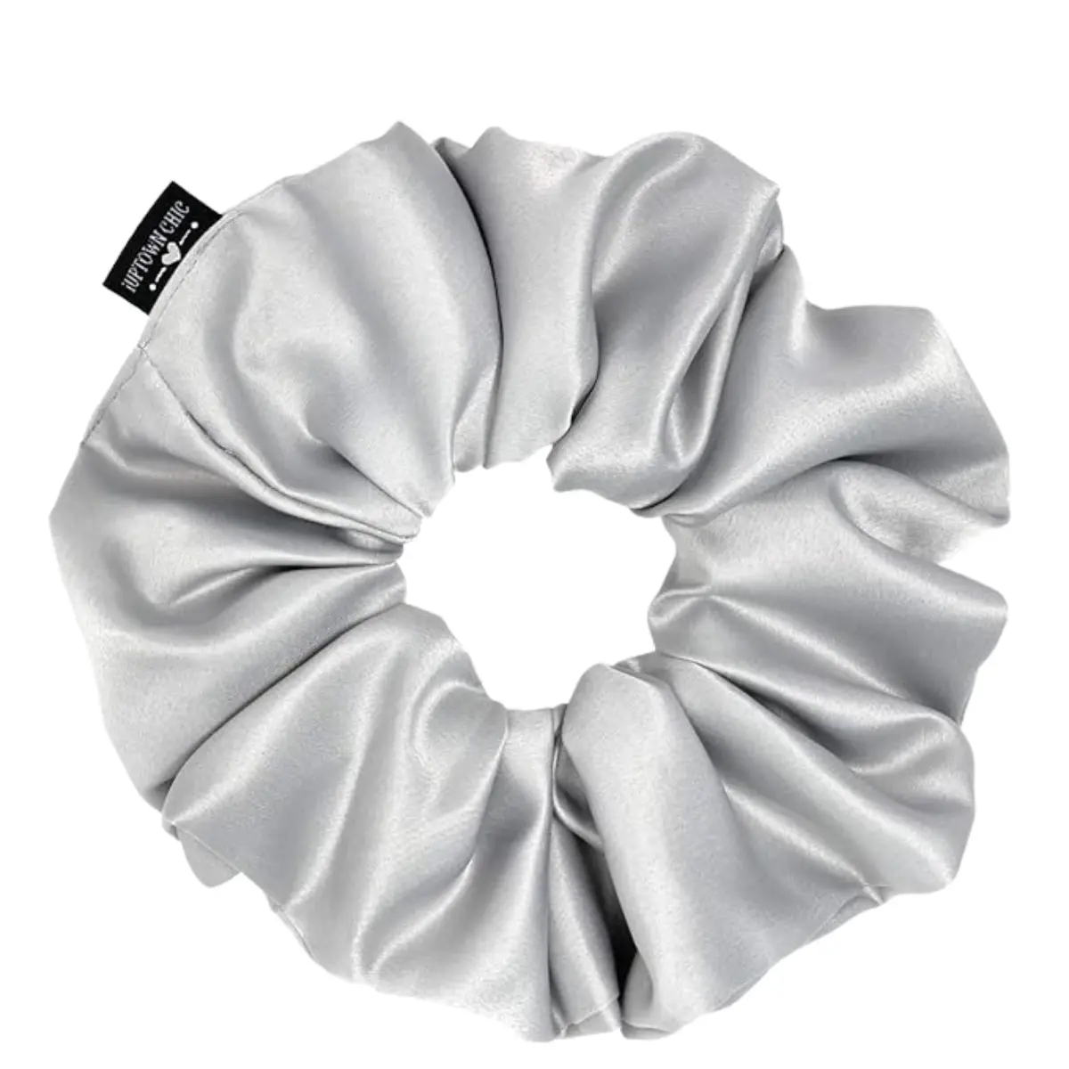 iUptown Chic Satin Chic Scrunchie XL - Silver