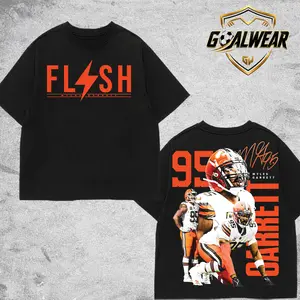 GoalWear - Flash No.95 Football Graphic T-Shirt & Hoodie, Black Streetwear Sports Tee, Orange Brown Game Day Fan Shirt, Vintage Gridiron Apparel, Gift for Men Women, Oversized Cotton Top