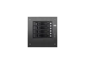 iStarUSA S-35-B4BK Black Aluminum / Steel Tower Compact Stylish 4 x 3.5" Hotswap mini-ITX Tower - Black HDD Handle