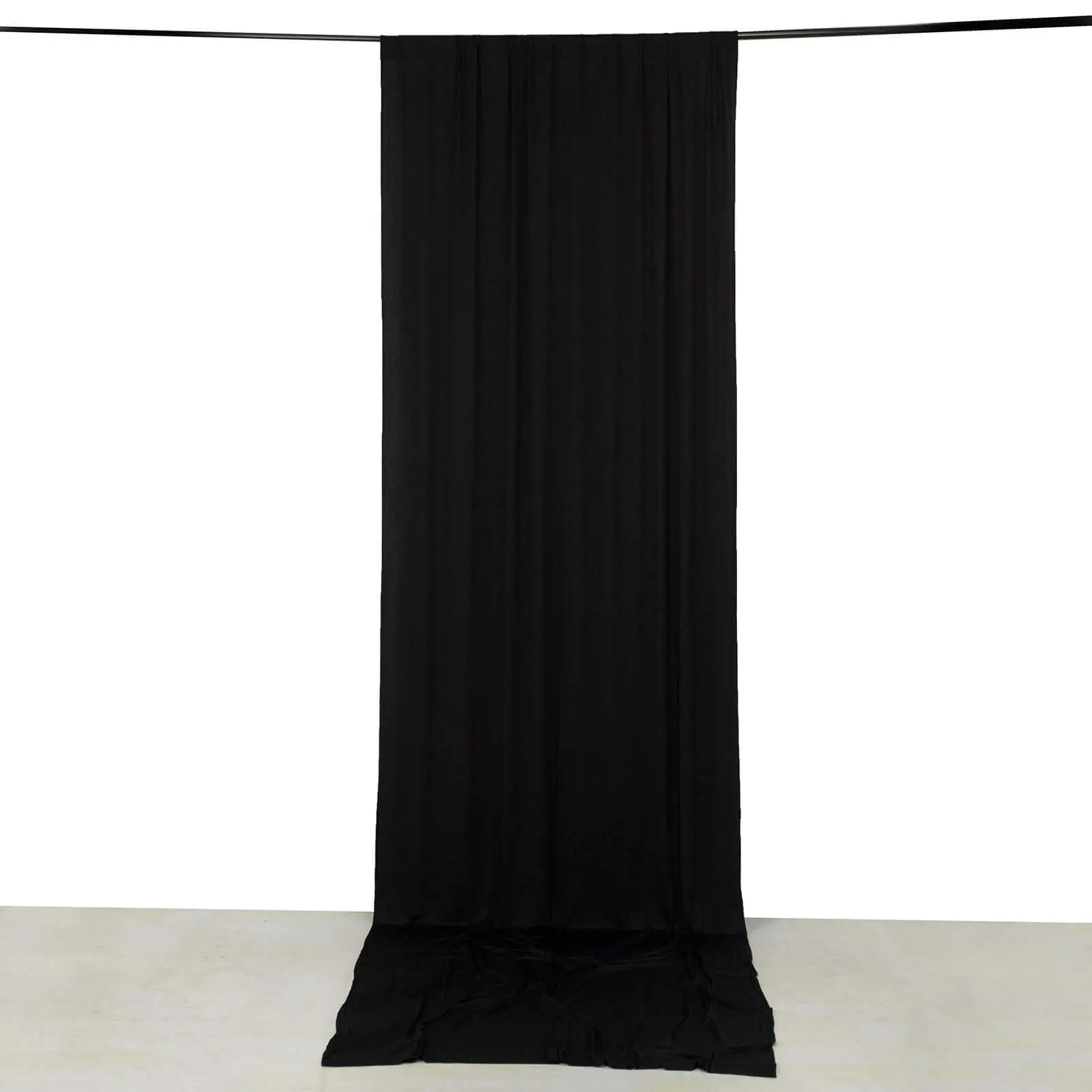 5x14 ft Black 4-Way Stretch Solid Spandex Backdrop Drape Curtain Panel, Wrinkle-Free, Machine-Washable, Hangable with Rod Pockets, All Seasons, Quick-Drying for Ceremony, Photography | Home & Festive Party Supplies