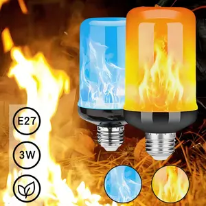 Flame Effect LED Bulb Set, 4 Lighting Modes, Gravity Sensor Switch, E27 Base, Easy Installation, Energy Efficient, Home Decor