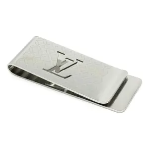 Pre-owned Louis Vuitton Stainless Small Leather Goods Pince Billets Champs Elysees Metal Money Clip