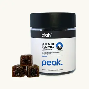 Olah Pure Shilajit Gummies with Ashwagandha | 100% Natural Himalayan Shilajit | 17,000+ ft | Blueberry Flavor Healthcare Fitness