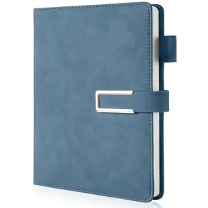 Journal Notebook Lined, Hardcover Magnetic Closure, Personal Professional Notebooks, with Pen Loop，Medium 5.7 x 8.3 inches, 120 GSM Paper Gifts Blue Ruled
