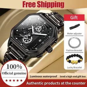 VEADONS Men's Chronograph Watch Stainless Steel Waterproof Luminous Dress Watch for Business Trendy WristwaQuartz tch Birthday Gift summer