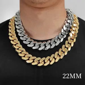 GAB 22MM high polished luxury bracelet,Cuban chain For Man, BF, Father, Labor Day gift Non Tarnish Jewelry Stack