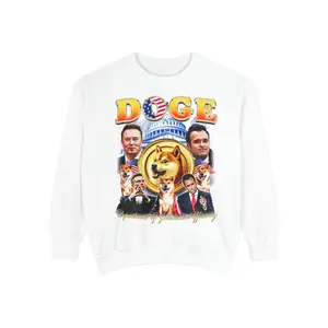 Elon Musk and Vivek Ramaswamy DOGE Coin Shiba Sweatshirt, Unisex Long Sleeve Pullover, Crypto Enthusiasts Gift, Dogecoin Apparel, Funny Meme