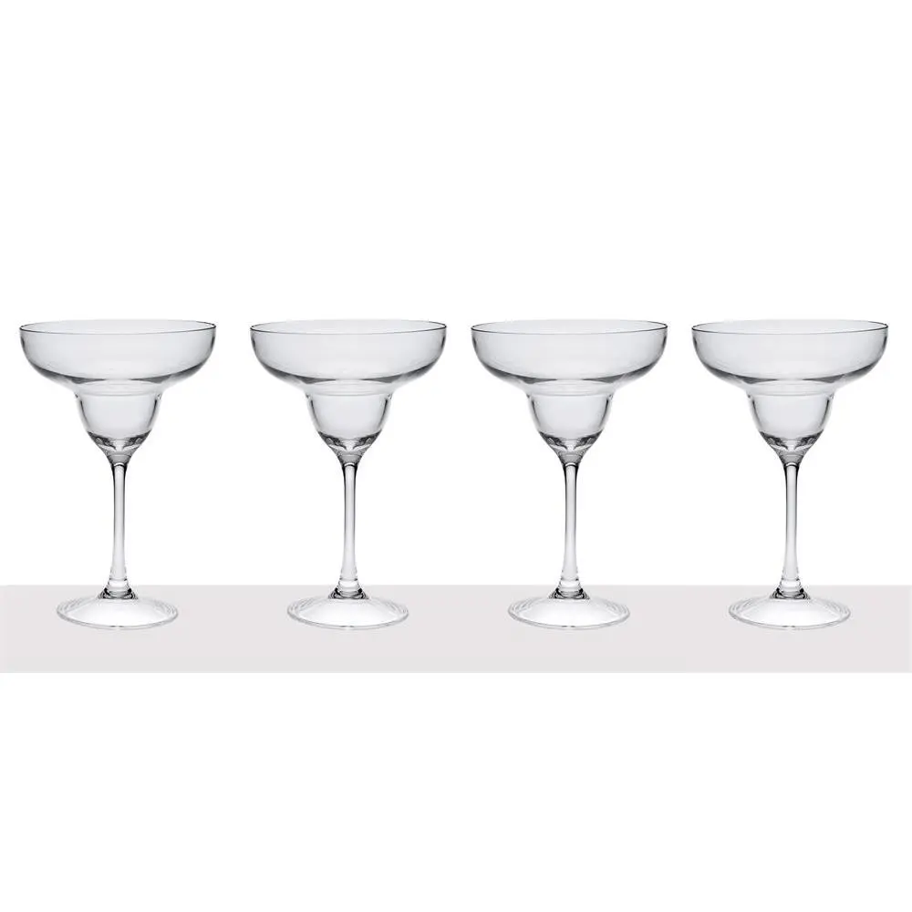 212 MAIN Unbreakable Tritan Plastic Margarita Glassware Set - 4-Pack, 10 oz Drinking Glasses for Kitchen, Bar Use