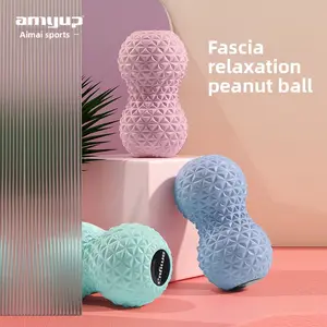 Peanut Ball Massage Ball, Sports Relaxation Cervical Spine Plantar Meridian Fascia Ball, Fitness Yoga Supplies Yoga Ball Body Care Black