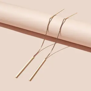 Simple Long Chain Thread Earrings Women's Classic Ear Jewelry Gift