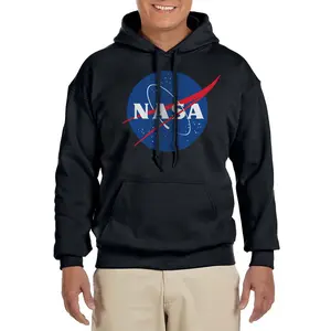 NASA Mens' Meatball Space Fashion Logo Pocket Sweatshirt Hoodie Pullover