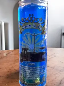 Gel Candle Asuntos De Ley Law Matters Blue Decor Ornaments Decoration Esoteric Rituals For Legal Cases And Justice