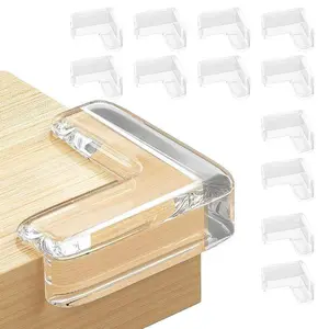 Soft Cushion Bumpers Clear Corner Protectors 16 Pack, Silicone Guards for Table Corner & Furniture Edge – Transparent Safety Bumpers for Home.
