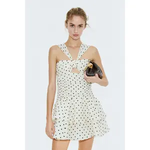 H&M Flared-skirt ruched dress