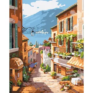 Paint by Number for Adults Beginner,Scenery Paint by Numbers,Garden Paint by Numbers Kits Suitable for Home Wall Decoration 16x20 Inch