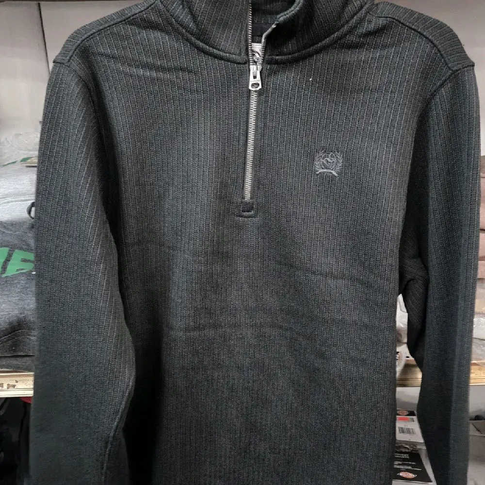 Cinch Men's Match Boy's 1/4 Zip Black Pullover