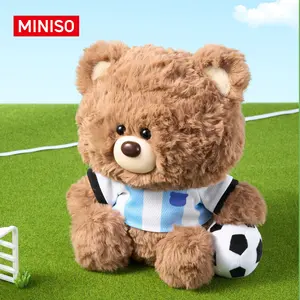 MINISO Gift Bear Guardian Series - Soccer Sitting Plush – Cute Collectible Teddy Bear, Perfect Gift for Soccer Fans, Adorable Soft Toy in a Sporty Sitting Pose for Couch, Desk & Bed!