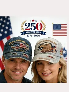 American 250th Anniversary Baseball Cap, Vintage Washed Patriotic Upf Sun Protection Hat, Embroidered Denim Distressed Snapback, Unisex Independence Day Celebration Hat