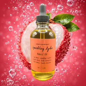 Sparkling Lychee (LIMITED EDITION) Moisturizing Body Shimmer Oil with Sparkling Lychee Rose Damascena Vanilla Absoluteby Karafa Essentials