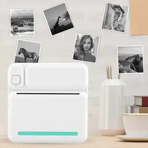 Portable Thermal Printer, Label Printer, Thermal Label Maker for Picture Label DIY Handcraft List,1 Count Wireless BT Connection Mini Printer with 1/4 Rolls Printer Paper.