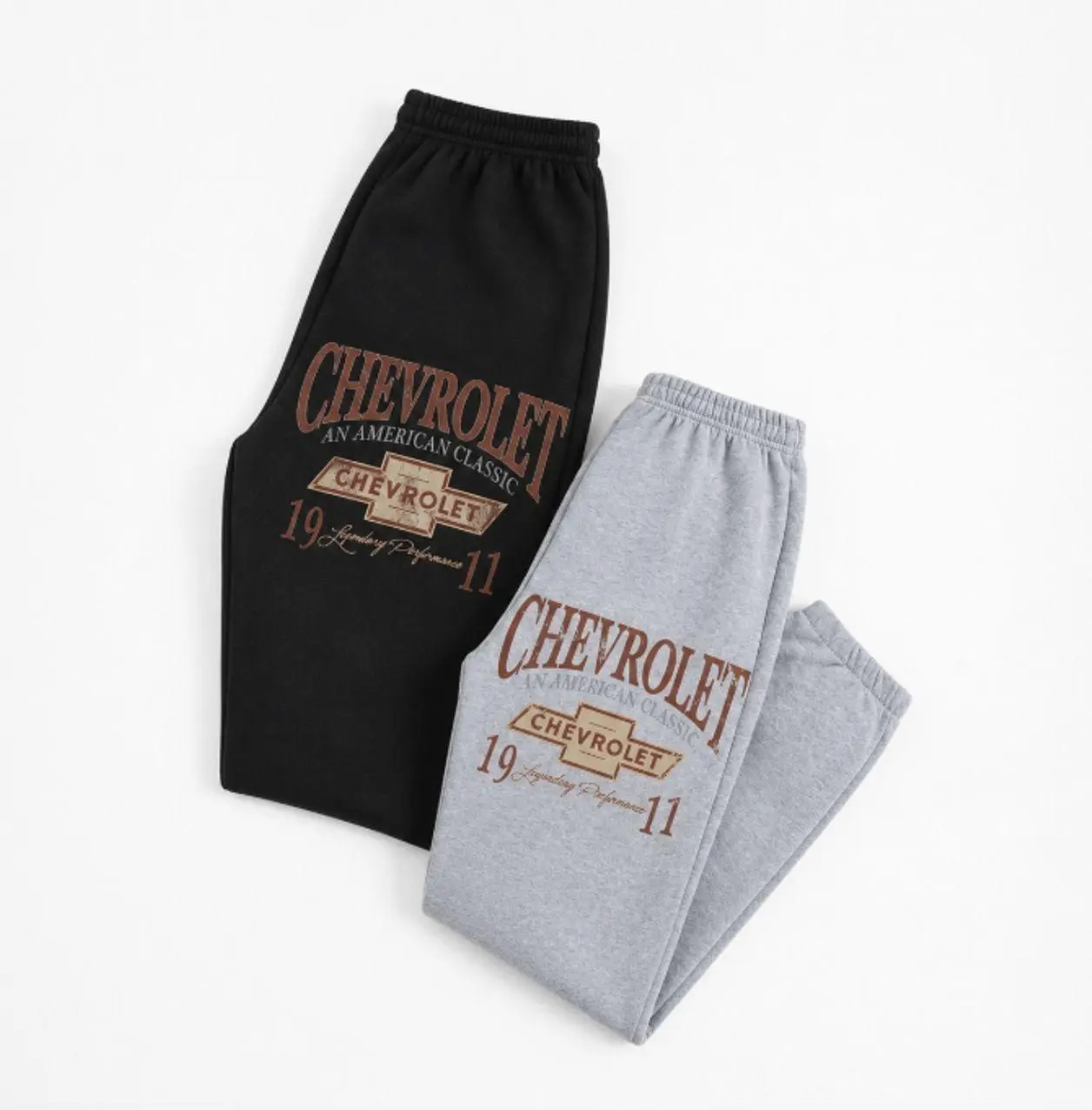 Chevrolet An American Classic Sweatpants, Unisex Cotton Fleece Joggers, Vintage Car Lounge Pants, Comfortable Gift for Men Women