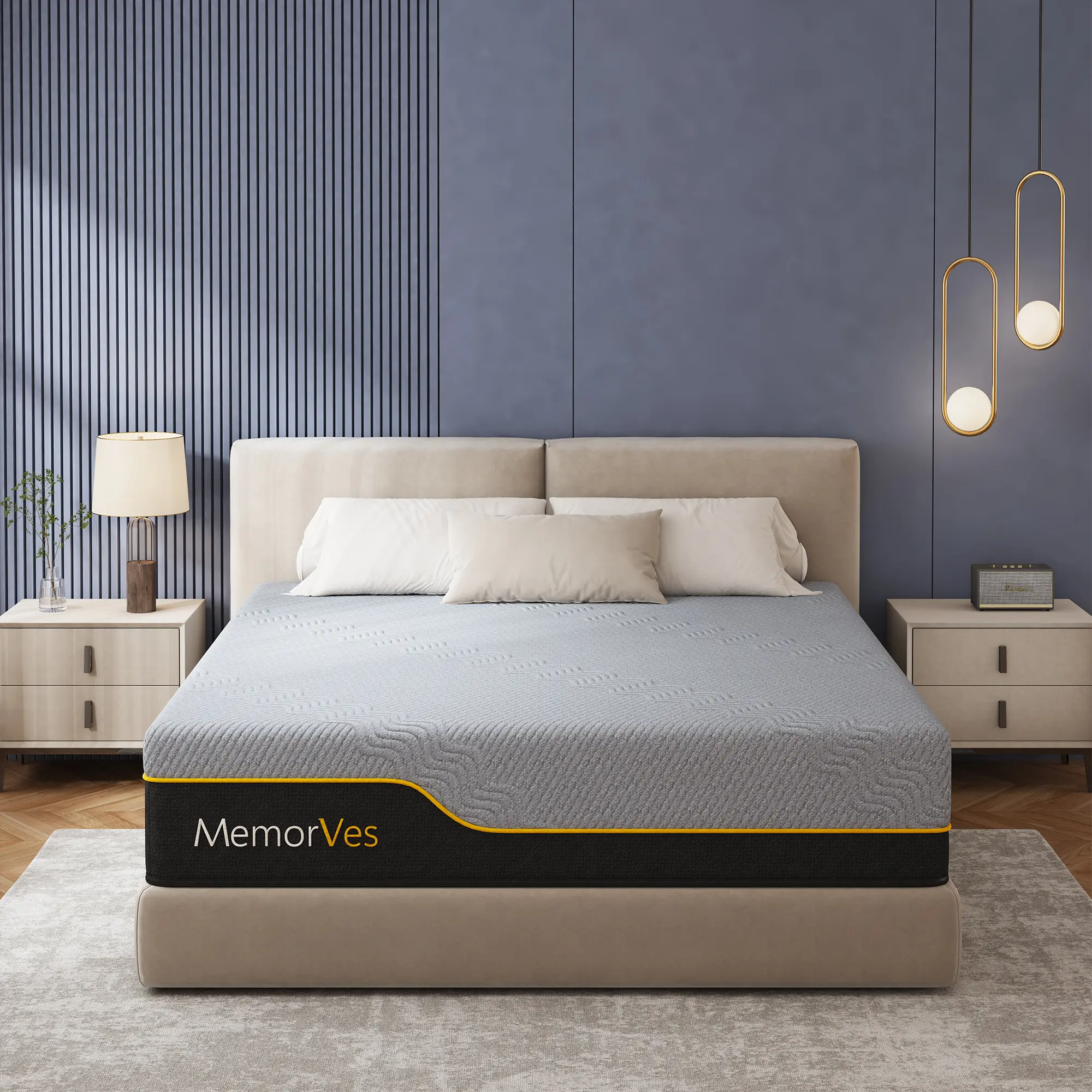 【MemorVes】12/14 Inch Twin/Full/Queen/King/California King, Hybrid Memory Foam Mattress in a Box | Pocket Spring + Zoned Support | Soft and Comfortable, Pressure Relief, Medium Firmness, CertiPUR-US Certified