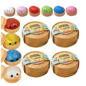 8pcs Blind Box 2026 New Giter Dumpling Squisly with Steamer Box, Soft Sensory Fidget Steamed Bun Squeeze Toy for Adut Stress & Aniety Relief