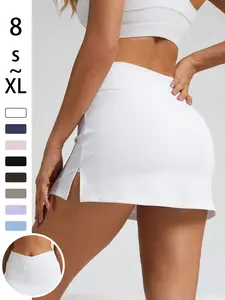 Women's Solid Color Short Skirt, High Elasticity Comfortable Soft Cross-Waist Design, Yoga Fitness Sportswear for All Seasons, Crisscross Skort