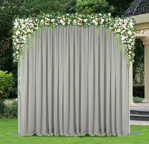 10 ft x 10 ft Scuba (Wrinkle-Free) (240 GSM) Event Backdrop Curtain Drape Panel - Silver (1pc)
