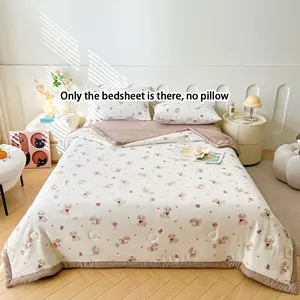 1 piece summer thin quilt with puppy pattern, soft and breathable air-conditioning dedicated quilt, summer cool quilt is skin-friendly soft, light and portable, thin quilt for spring and summer, breathable, light and thin, washable in machine