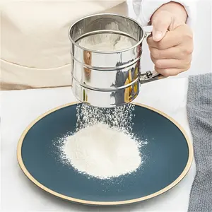 Stainless Steel Handheld Semi-Automatic Flour Sifter, Durable Mesh Sieve for Baking Kitchen Pastry Making, Home & Commercial Use