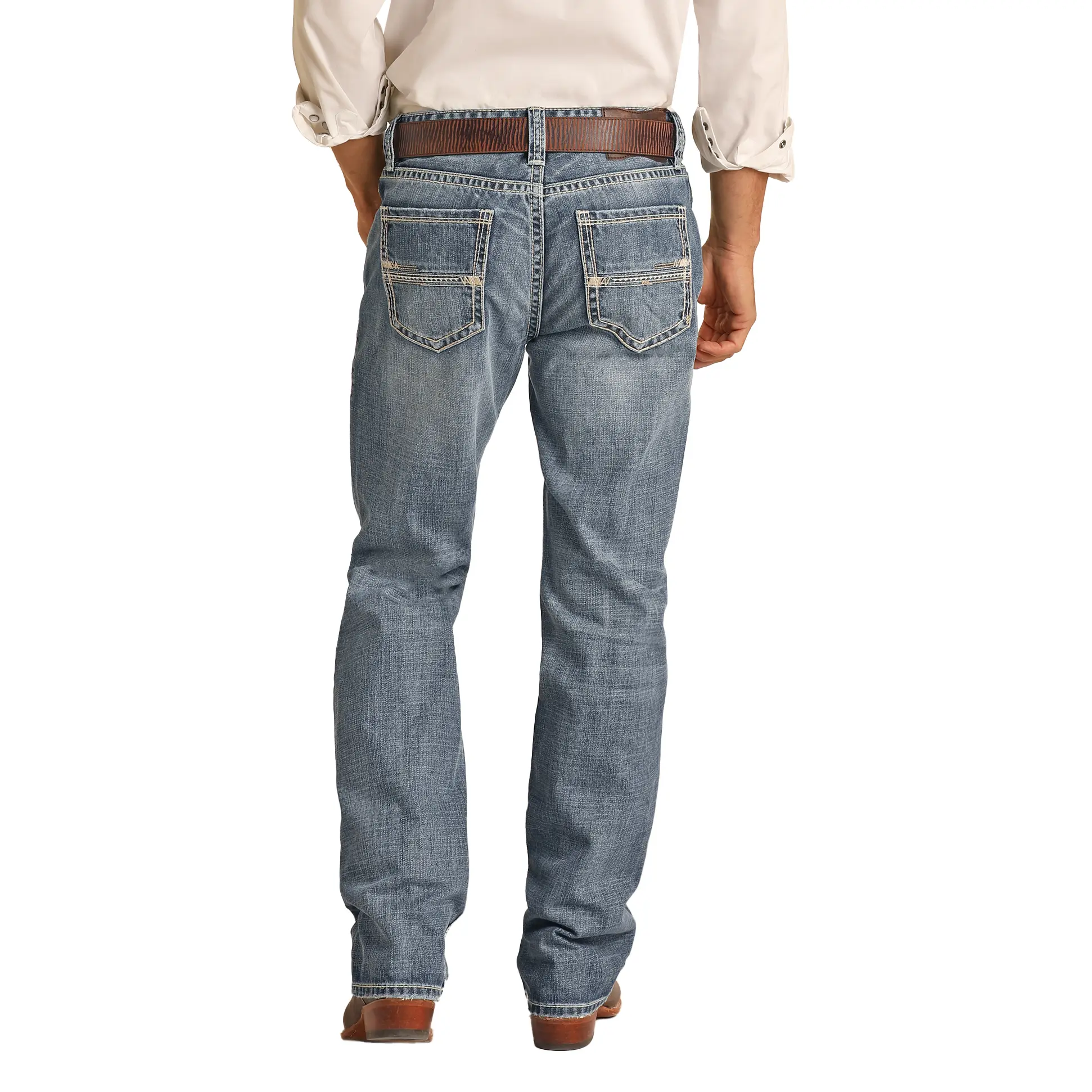 Rock & Roll Denim® Men's Flat Seam Double Barrel Straight Leg Jeans RRMD0SR13U