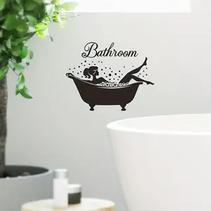 Creative Bathroom Wall Sticker, Waterproof Removable PVC Decal, Ideal for Living Room and Bedroom Decor, Easy to Apply and Remove