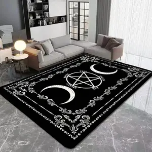Moon & Sun Pattern Floor Mat, Non-slip Washable Floor Carpet, Decorative Area Rug for Home Living Room Bedroom, Modern Indoor Rug, Home Decor