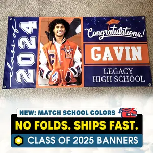 Personalized Class of 2026 Vinyl Banners, Custom Multi-Size Photo Backdrops, 2026 Graduation Decorations for Outdoor Party Festive Supplies