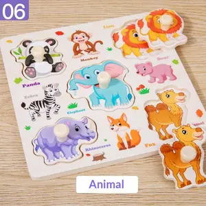 Colorful children's hand-grasping board, exercise hands-on ability, for early childhood learning, Learning materials, ideal gift recognition fruit board - 3D wooden puzzle educational toy - develop logical thinking and hand-eye coordination