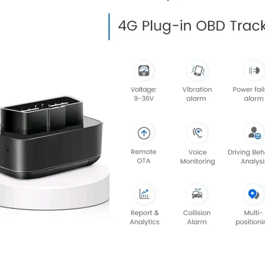 SinoTrack 4g GPS Vehicle Device Tracker, Real-Time OBD Car GPS Tracking Locator, Mini OBD II Vehicle Tracker for Car, Taxi and Truck, Tracking System No Subscription