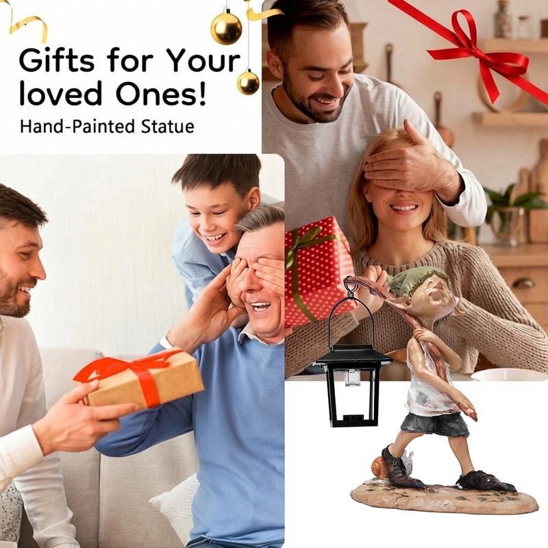 Wandering Elf Statue With Solar Powered Photosensitive Lamp,Outdoor Garden and Courtyard Decorations,Ideal Gifts for Women, Mom or Birthdays, Beautifully Crafted Outdoor & Home Decor to Wow Your Guests