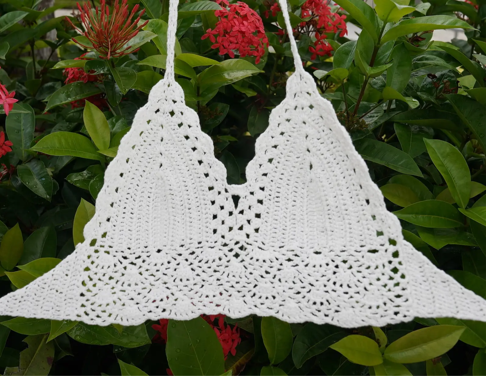 Women's Handmade Crocheted Halter Neck Tank Top - Women's Clothes, Honolulu Style, Adjustable Neck & Back Ties for Summer Basic Easy Styling, Lady, Outfits, Shorts, Pieces, Classic