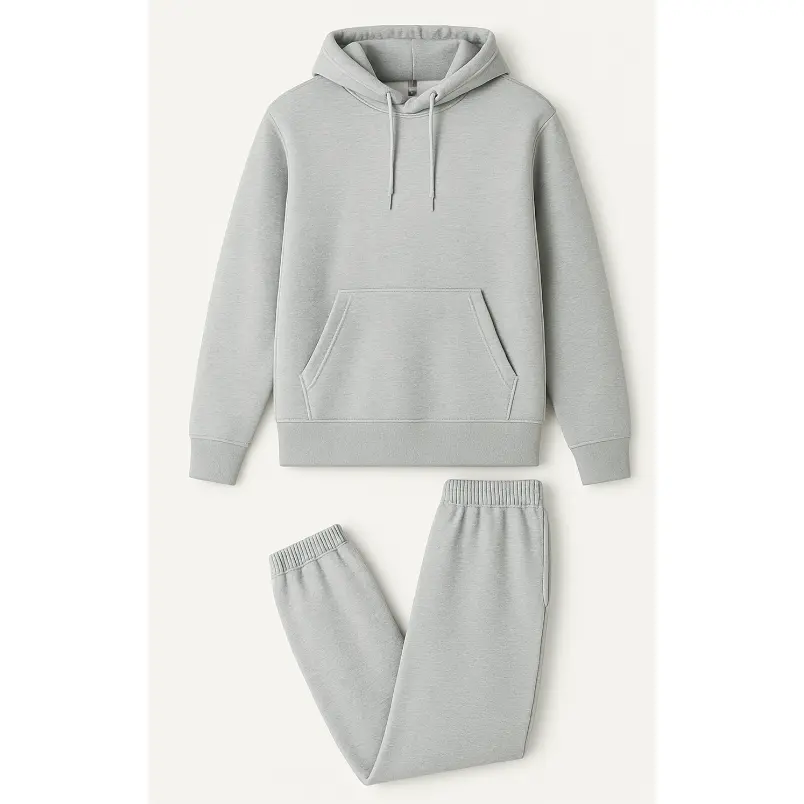 Cotton World Hoodie & Jogger Set - Heather Gray