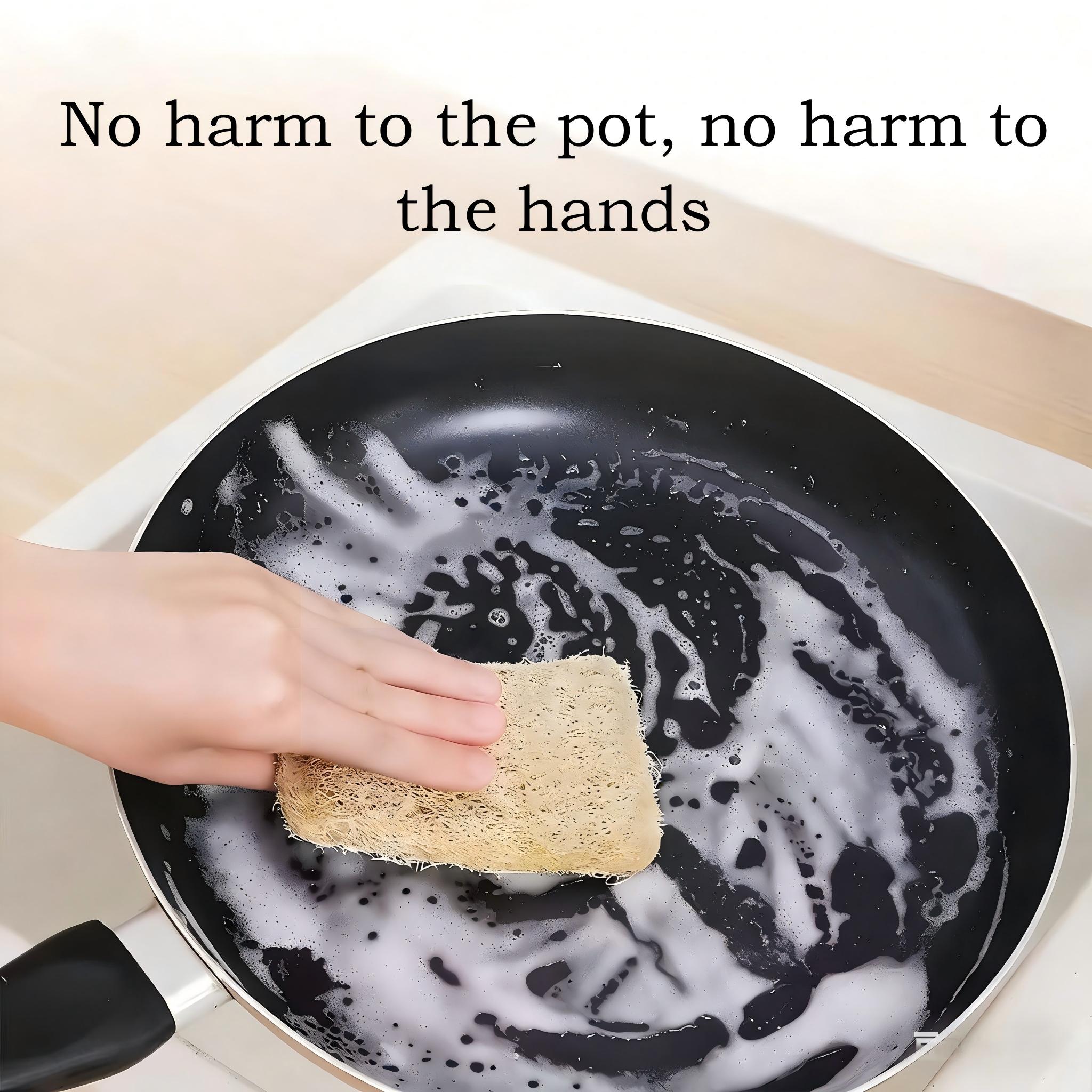 5 Packs of Biodegradable Cleaning Cloths, Including Natural Loofah Cloth, Dishwashing Brushes, Household Kitchen Cleaning Sponges, Practical and Environmentally Friendly Multi-Purpose Dishwashing Sponges