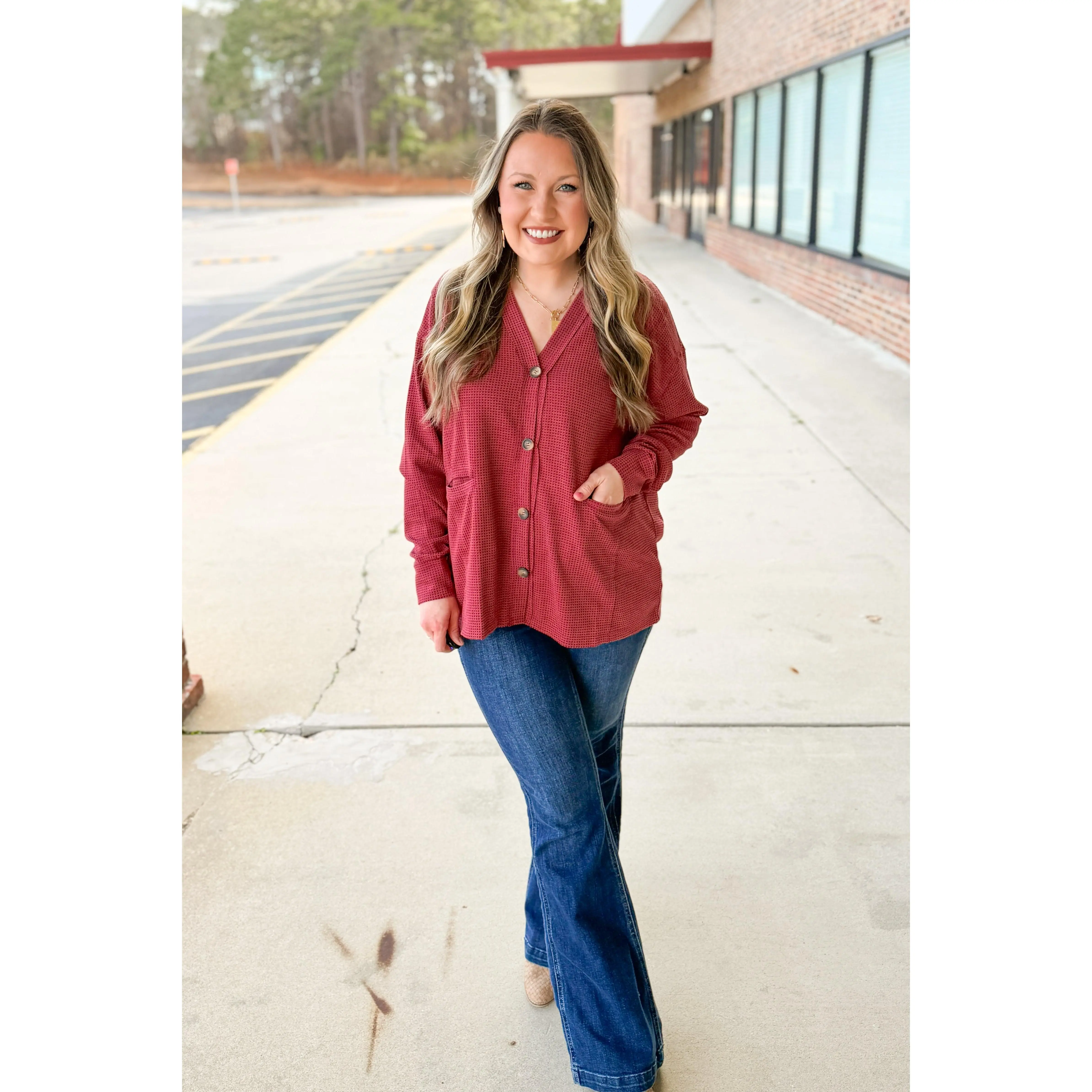 The Perfect Layer Cardigan Top, Wine