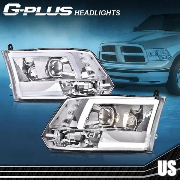 G-PLUS LED Car Bulb Headlight Assemblies for 09-12 Ram 1500,2500,3500 - 1Pair Left+Right, Car Exterior Upgrade, Daytime Running Light Equipped