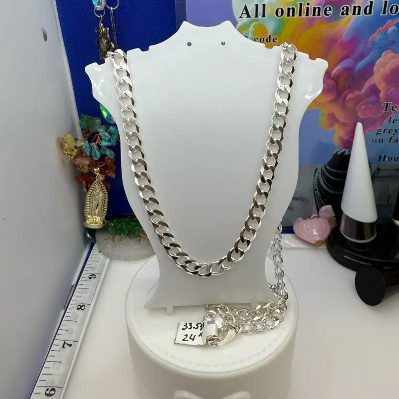925 sterling silver 24”. 6.50mm solid Italian silver high quality (( cadena de plata 24” pulgadas de largo 6.50mm de grosor es solido plata Italiana